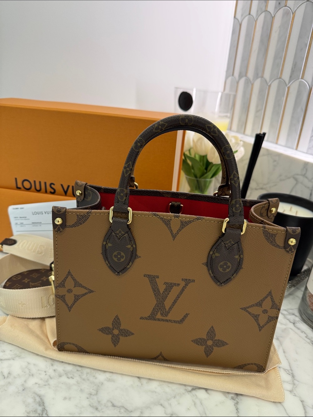 Louis Vuitton Brown Monogram OntheGo PM Canvas Tote - Picture 3 of 7